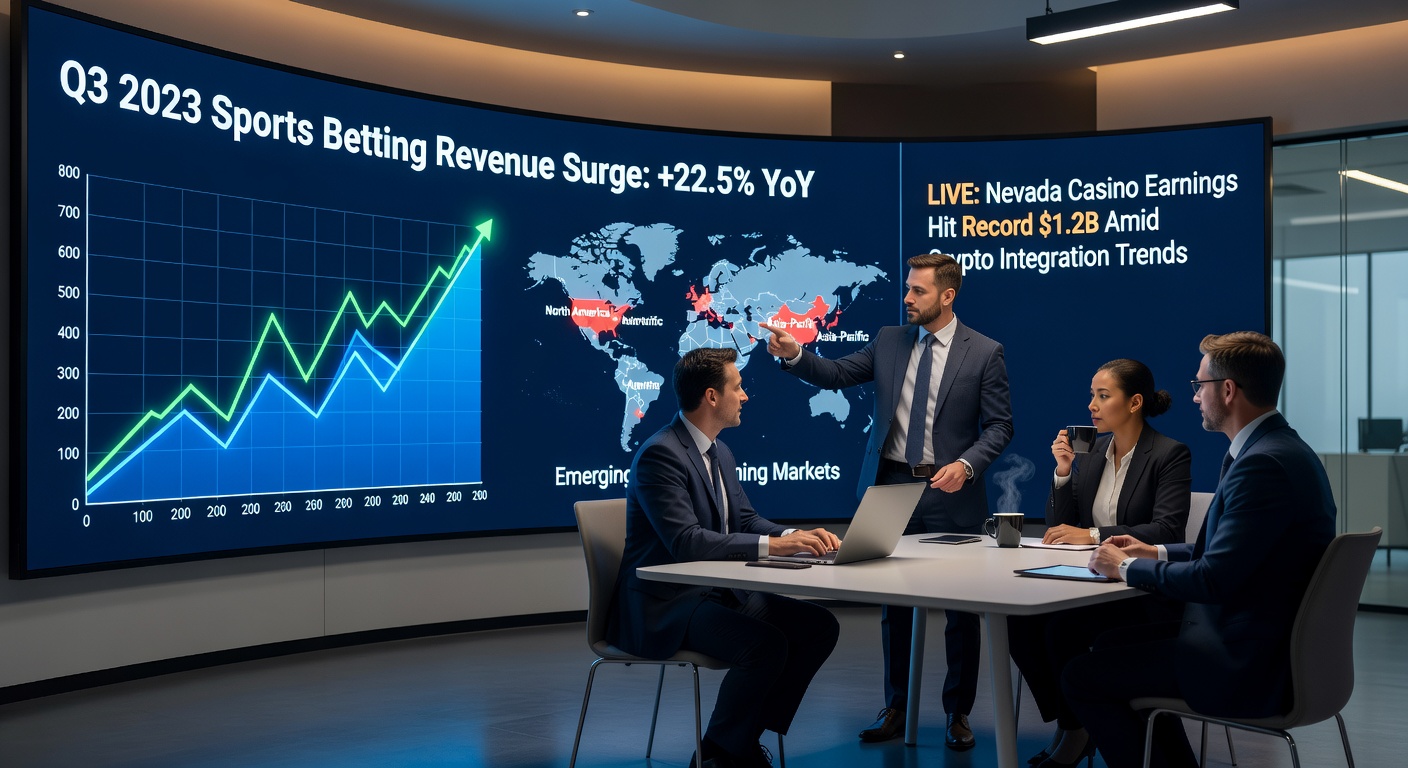BetMGM logo with financial charts showing revenue trends in the background, highlighting a downward adjustment in forecasts