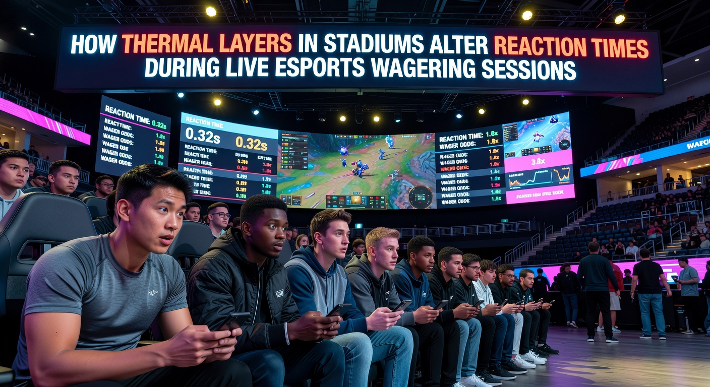Thermal layer diagram showing temperature gradients in a modern esports stadium during a live event