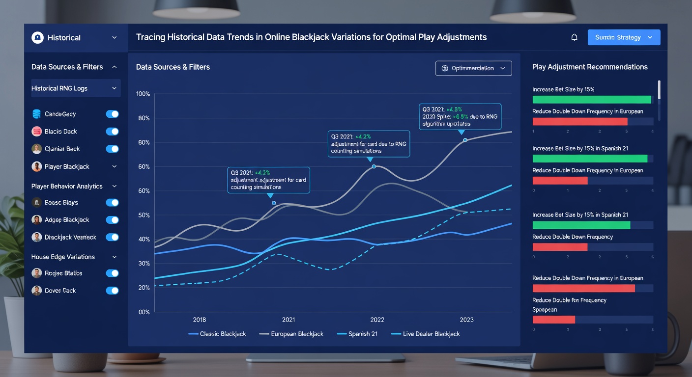 Infographic comparing blackjack variation performance metrics across desktop and mobile platforms in 2025